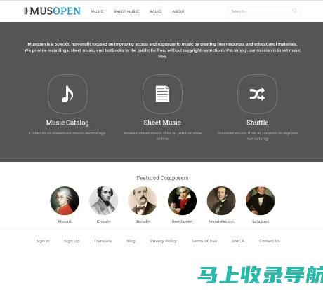 Musopen：Musopen 是一个非营利组织，致力于提供免费和合法的古典音乐。其网站提供来自世界各地的 600 多首交响曲的免费下载，这些交响曲由著名的交响乐团和指挥家录制。
